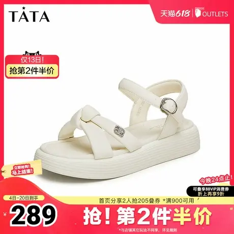 Tata他她休闲厚底凉鞋女鞋软底舒适运动凉鞋2025夏季新款WW701BL4图片