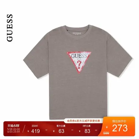 GUESS25年新款夏季中性经典款倒三角logo百搭短袖T恤-NP2K7459商品大图