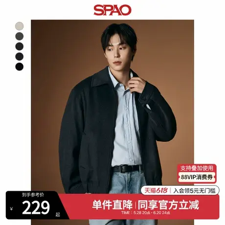 SPAO韩国同款冬季男士简约宽松休闲防寒夹克外套SPJJE4TM06商品大图