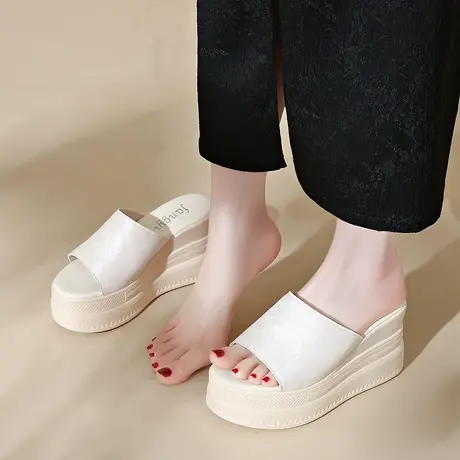2025新款厚底包头半拖鞋女夏季外穿百搭舒适松糕底懒人拖仙女风商品大图