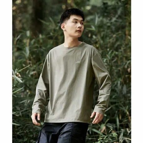 唐狮长袖T恤男款新款男左胸小细节速干休闲舒适男生圆领长袖T恤商品大图