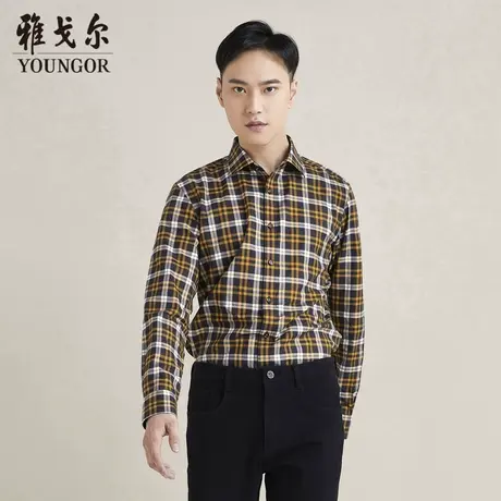 雅戈尔奥莱 商场同款男士长袖衬衫秋新款商务休闲长袖衬衫商品大图