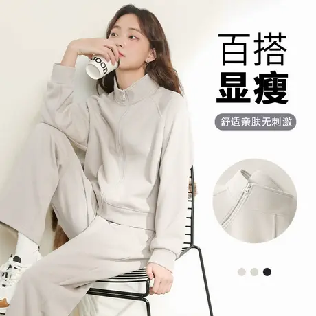 KV真维斯卫衣外套女2025新款爆款短款女士春秋款开衫美式短款上衣商品大图