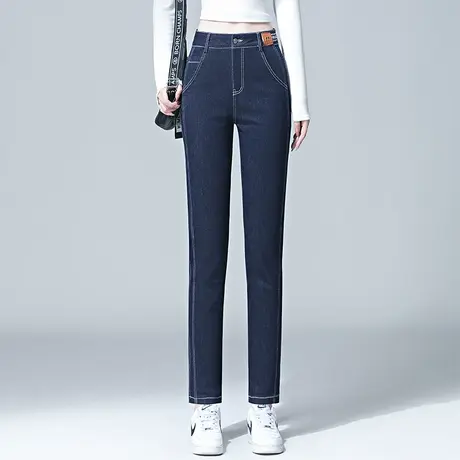 明线装饰哈伦牛仔裤女秋季2023新款直筒裤小个子萝卜不掉色老爹裤图片