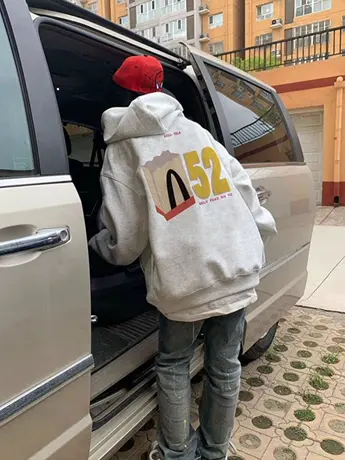 复古街头风卫衣女hiphop大码宽松连帽外套秋冬加绒ins小个子上衣图片