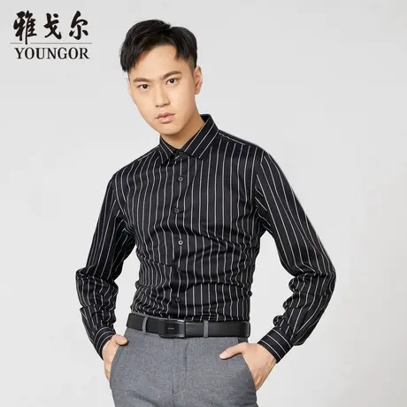 雅戈尔奥莱 商场同款男士长袖衬衫秋季新款官方商务休闲衬衫商品大图