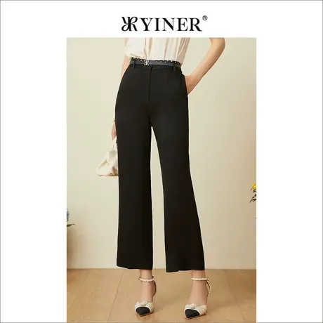 YINER音儿专柜女装2022夏季新款质感醋酸西裤休闲裤商品大图