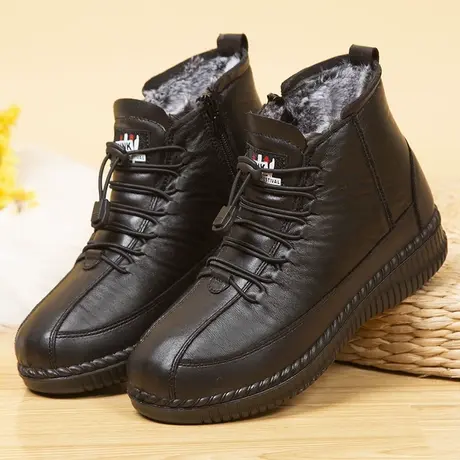 老北京布鞋女冬加绒防滑2023老人奶奶老太太软底妈妈高帮保暖棉鞋图片