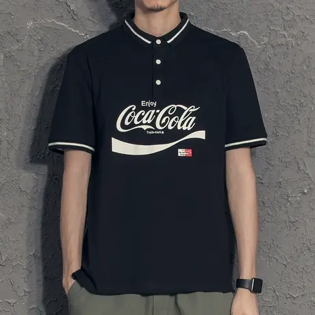 奕飏潮流印花休闲男士polo衫短袖2020新款帅气潮牌港风修身t恤男商品大图