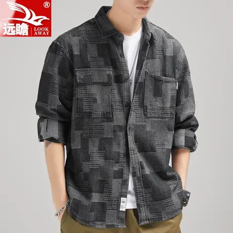 衬衫男士春秋季2023新款高级感长袖外套休闲工装潮流外穿衬衣男款图片
