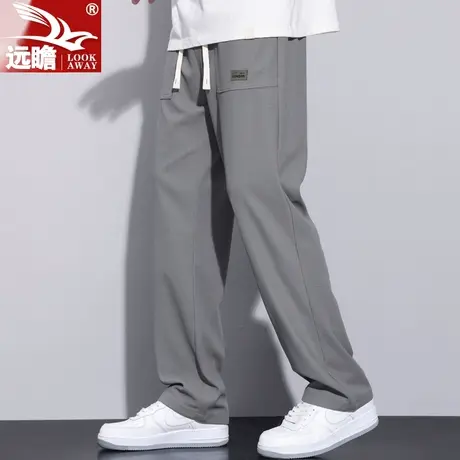 男士休闲裤男款垂坠感冰丝裤子宽松直筒夏季薄款潮流百搭阔腿长裤商品大图