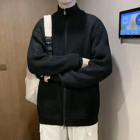 开衫毛衣男秋季新款日系cityboy宽松潮牌男生慵懒拉链针织衫外套商品大图