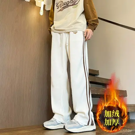 灯芯绒美式秋冬季裤子男新款高街vibe垂感直筒加绒运动休闲长裤商品大图