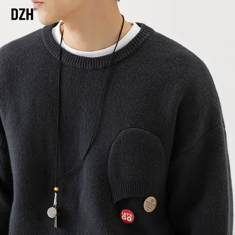 男士法式慵懒风毛衣男宽松冬款加厚保暖上衣新款2023男装冬装衣服商品大图