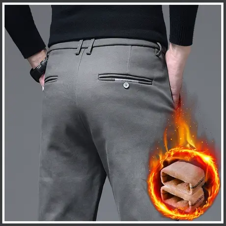 冬天冬裤加绒裤加厚秋冬款男士休闲裤防风抗寒男裤子冬季外穿保暖图片