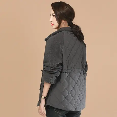 新品88折】羊羔毛外套中长款棉衣棉服女2023冬季新款休闲加绒棉袄图片
