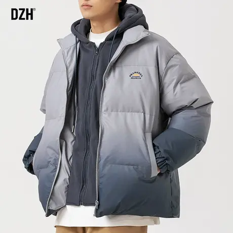 男士假两件棉衣外套男冬季加厚潮牌休闲渐变棉服男款2024新款棉袄商品大图