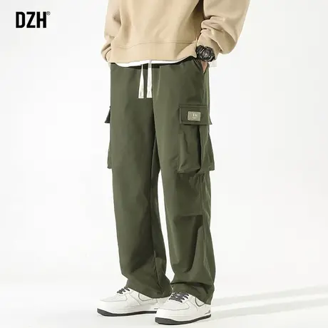 男士军绿色美式工装裤男直筒宽松春季裤子男款2024年新款休闲长裤商品大图