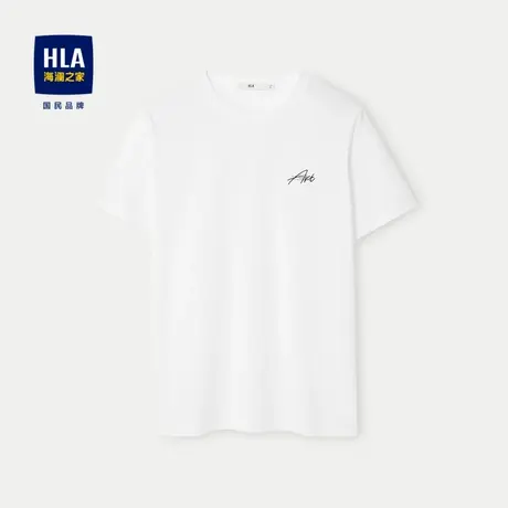 HLA/海澜之家微弹短袖T恤2024春夏新款圆领感温智控印花短t男图片