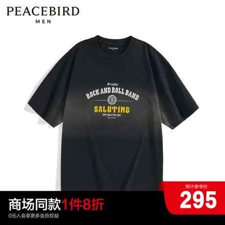 【商场同款】太平鸟男装2023年新款美式复古水洗短袖T恤B2CND4117图片