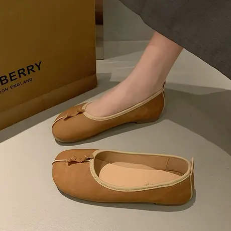 芭蕾平底鞋女2024年新款春秋季百搭圆头浅口单鞋舒适通勤玛丽珍鞋商品大图