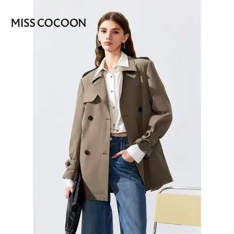 MISSCOCOON【高知touch】24春新款复古经典率性利落长款风衣图片