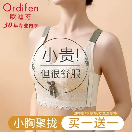 欧迪芬内衣女小胸聚拢调整型收副乳防下垂胸罩无钢圈美背性感文胸商品大图