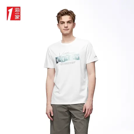 海一家薄款透气舒适短T2023夏季新品时尚字母印花短袖T恤男商品大图