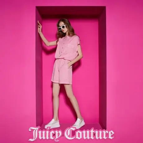 Juicy Couture橘滋新款草莓系绣花水洗女休闲短裤商品大图