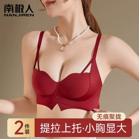 无痕聚拢内衣小胸显大女2023新款上托防下垂收副乳无钢圈文胸套装图片