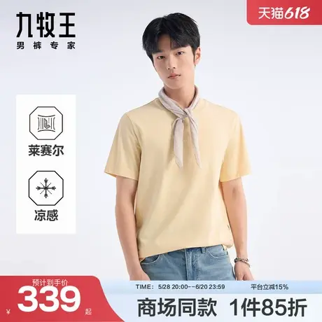 [商场同款]九牧王男装2025夏季新款凉感抑菌清爽百搭男款短袖T恤商品大图