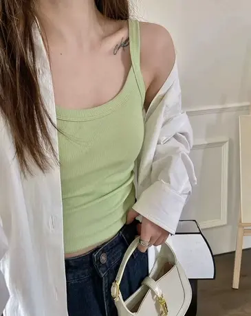 吊带女内搭带胸垫美背背心文胸一体夏外穿2025新款海边氛围感上衣图片