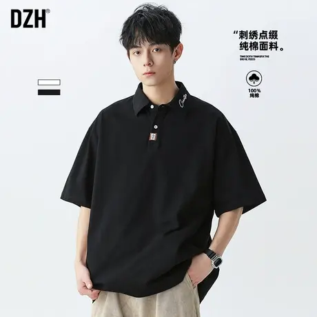 男士刺绣polo衫男短袖夏季半袖上衣男款2025新款纯棉T恤美式潮牌商品大图
