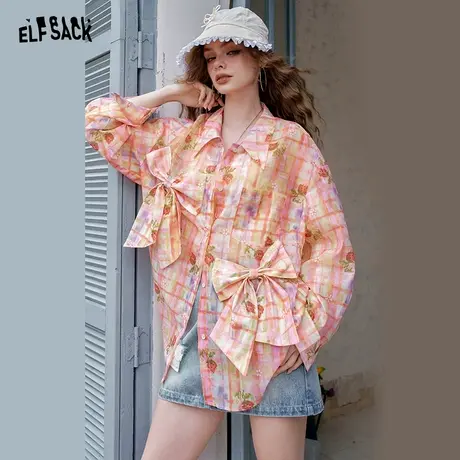 【来了就好】妖精的口袋立体蝴蝶结多巴胺长袖衬衫商品大图