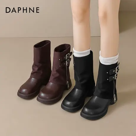 达芙妮美拉德短靴女2025新款夏复古女靴子厚底西部新疆旅游马丁靴商品大图