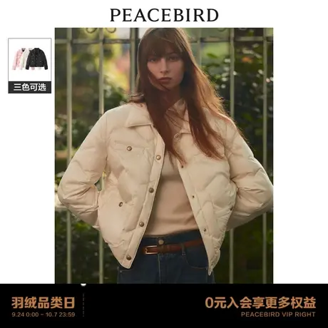 【商场同款】太平鸟女装2023冬新小香风压胶绗缝羽绒服A1ACD4173商品大图