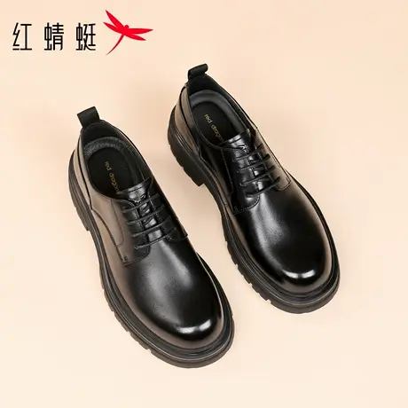 红蜻蜓男鞋秋冬新款鞋子男士厚底增高休闲大头皮鞋男商务真皮牛皮商品大图