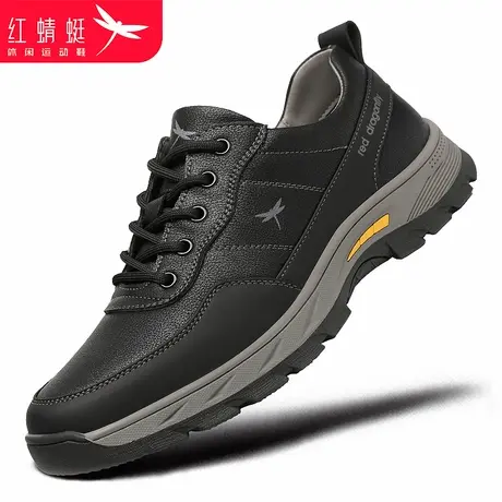 红蜻蜓男鞋秋冬鞋子中老年户外徒步运动鞋男旅游鞋爸爸鞋防水真皮商品大图