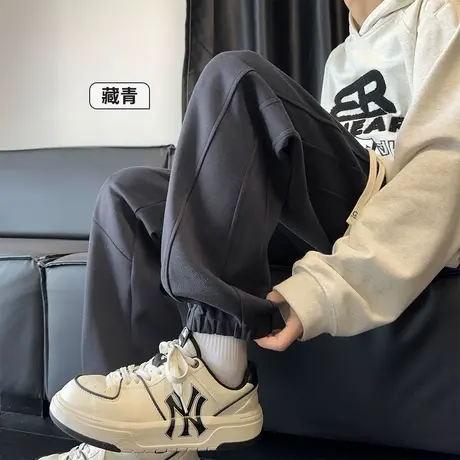 唐狮秋冬新款男运动长裤宽松休闲卫裤拼接直筒束脚裤子潮流百搭TE商品大图