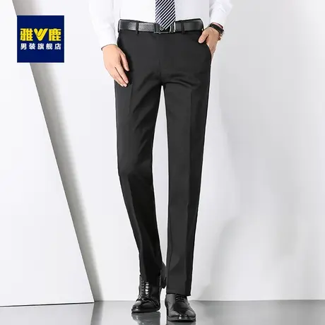 雅鹿休闲裤男春季新款直筒宽松长裤弹力百搭裤子商务休闲西裤男裤商品大图