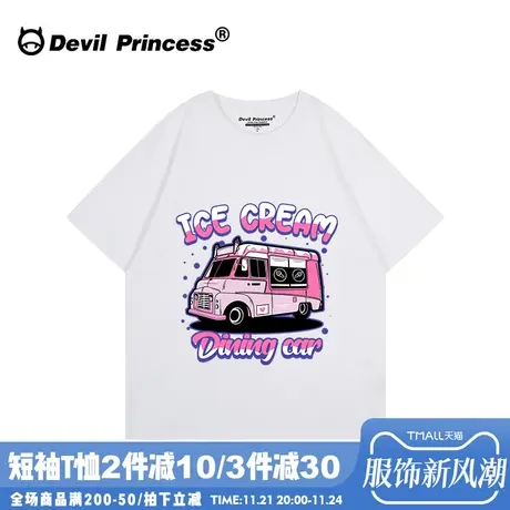 千禧辣妹风宽松甜酷ins潮牌白色t恤女2024年夏季新款纯棉半袖上衣商品大图