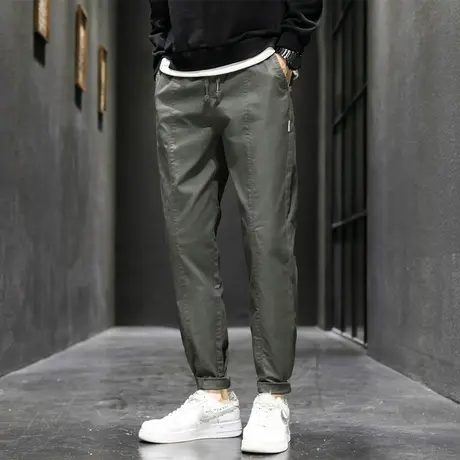休闲裤男士春秋季新款时尚潮流简约青少年百搭宽松直筒长裤子男装商品大图