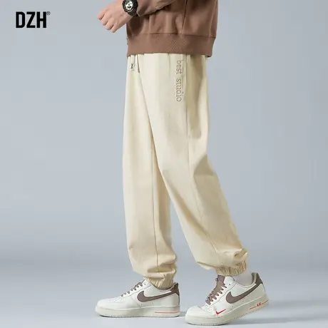 青少年日系工装裤子男秋季潮流百搭宽松束脚休闲裤卡其色运动长裤商品大图