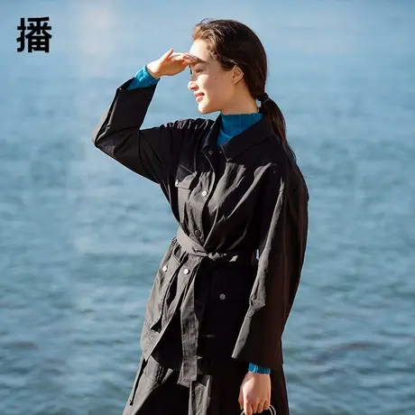 播多口袋配腰带外套DDP2WD4046一语呢喃图片