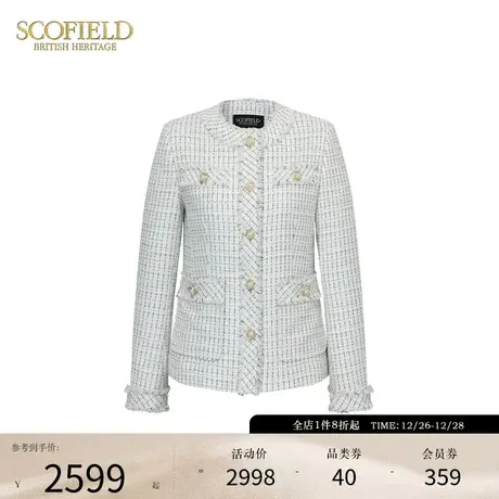 【小香风】Scofield女装法式圆领粗花呢短外套通勤上衣春季外套商品大图