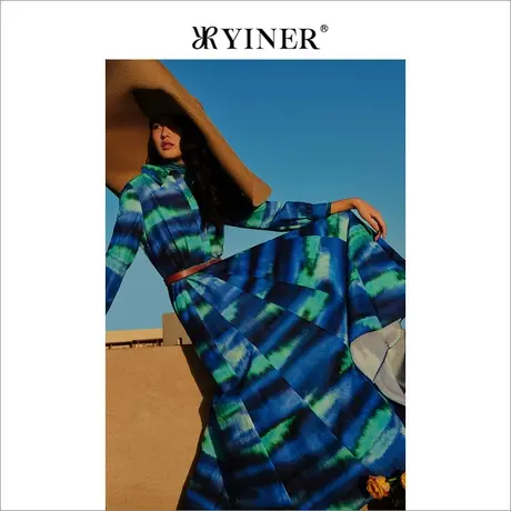 【环保系列】YINER音儿2023春季时尚气质收腰连衣裙图片