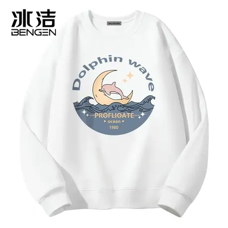 冰洁卫衣男女春季新款ins潮牌休闲潮流加绒外套上衣宽松长袖t恤潮商品大图