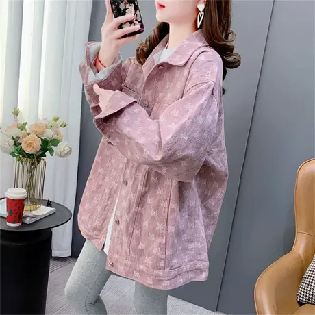 设计感小蝴蝶牛仔外套女春秋2023年新款宽松洋气复古休闲夹克上衣图片