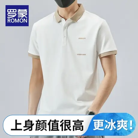 罗蒙2023夏季新款休闲翻领Polo衫青年男士体恤潮流短袖t恤上衣服图片
