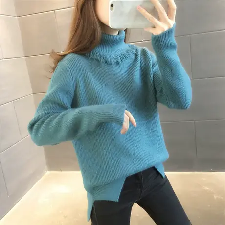 女士毛衣高领2023秋冬新款韩版宽松针织内搭上衣打底衫加厚慵懒风图片